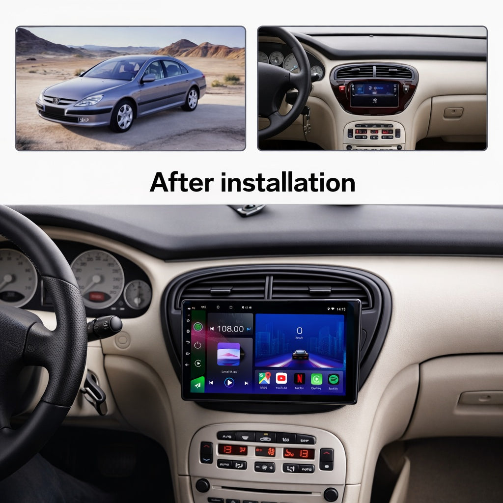 Peugeot 607 2004-2010 Android 14 Car Stereo Head Unit CarPlay Android Auto - Pluscenter