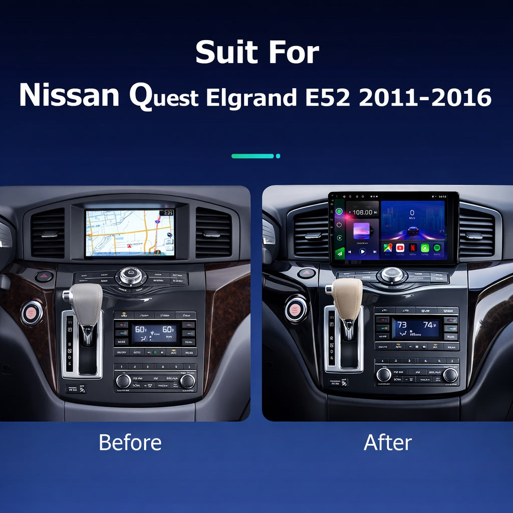 Nissan Elgrand 2011-2016 Android 14 Car Stereo Head Unit CarPlay Android Auto - Pluscenter