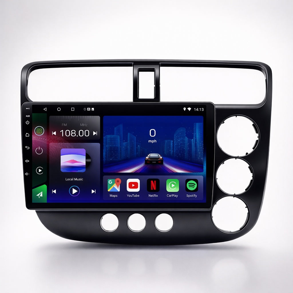 Honda Civic 2000-2005 Android 14 Car Stereo Head Unit CarPlay Android Auto - Pluscenter