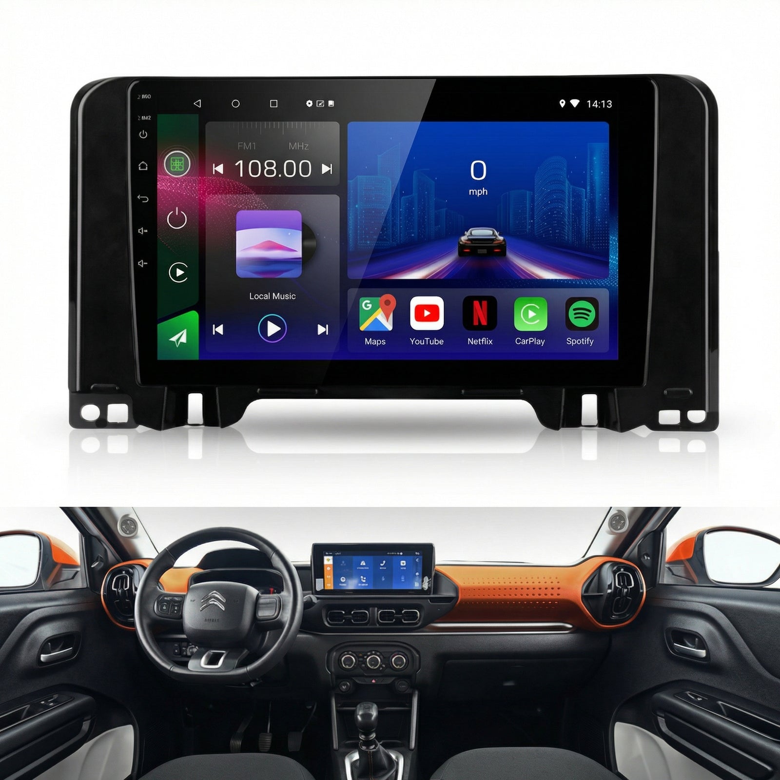 Citroen C3 C3 Aircross 2022-Present Android 14 Car Stereo Head Unit CarPlay Android Auto - Pluscenter