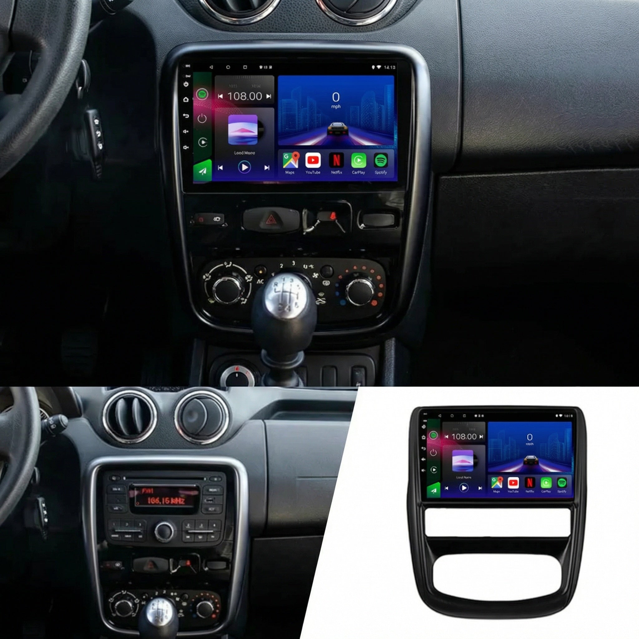 Dacia Duster 2010-2015 Android 14 Car Stereo Head Unit CarPlay Android Auto - Pluscenter