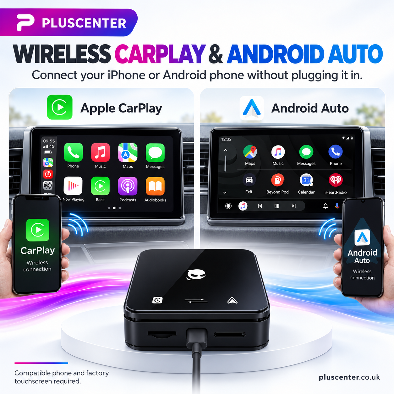 Android 15 AI Box with Wireless Apple CarPlay & Android Auto - Pluscenter
