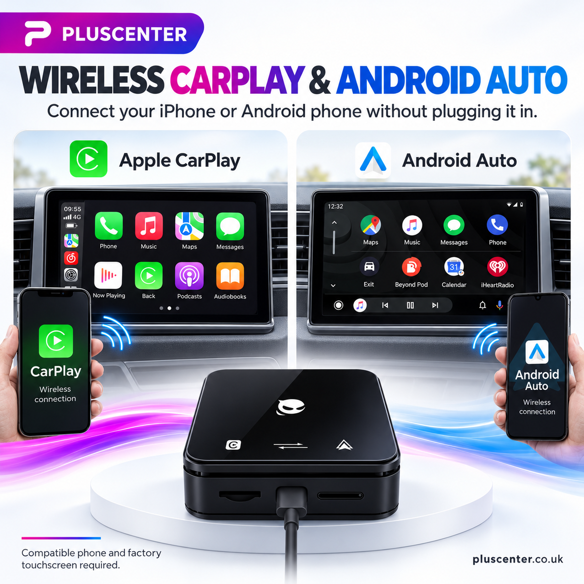 Android 15 AI Box with Wireless Apple CarPlay & Android Auto - Pluscenter