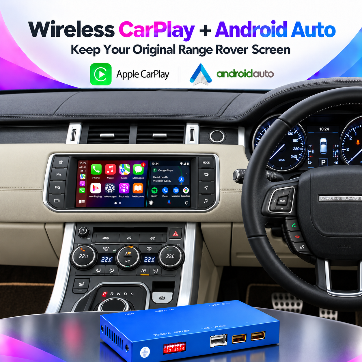 Decodificatore wireless Apple CarPlay per Peugeot / Citroen Android Auto Box