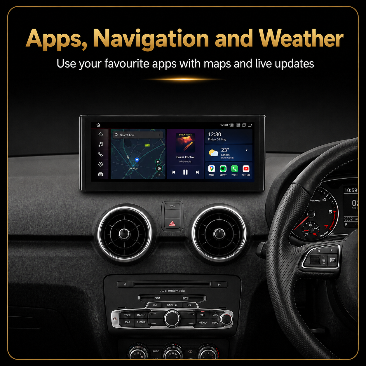 Audi A1/S1 2010-2018 Android 15 Stereo | CarPlay & Android Auto