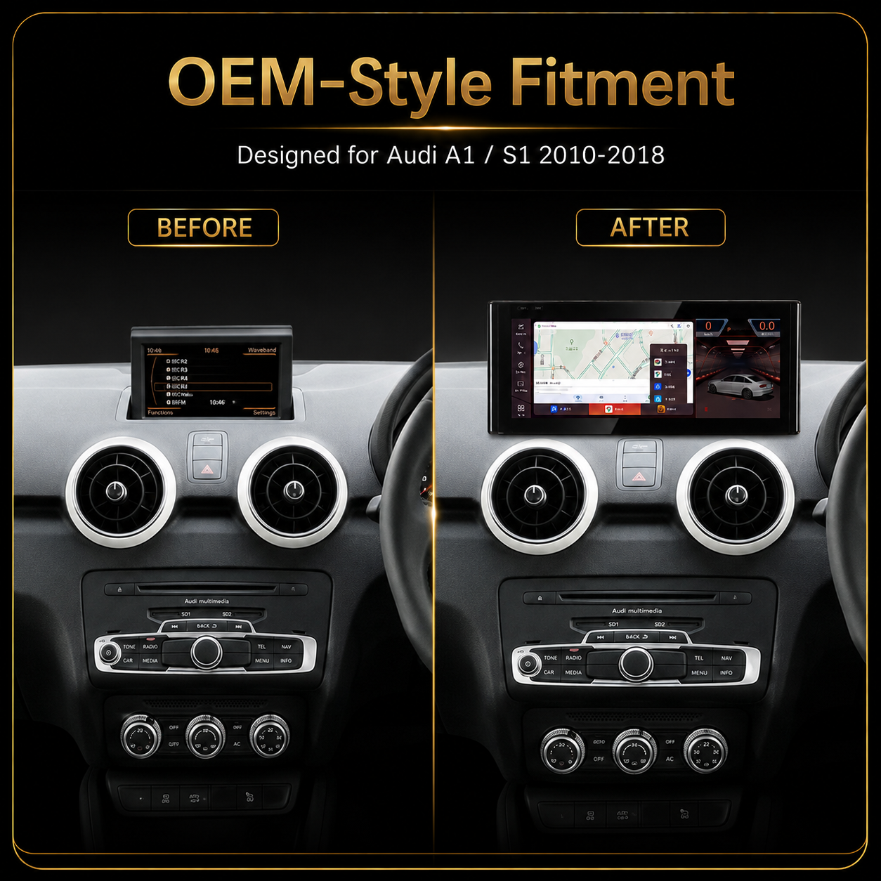 Audi A1/S1 2010-2018 Android 15 Stereo | CarPlay & Android Auto