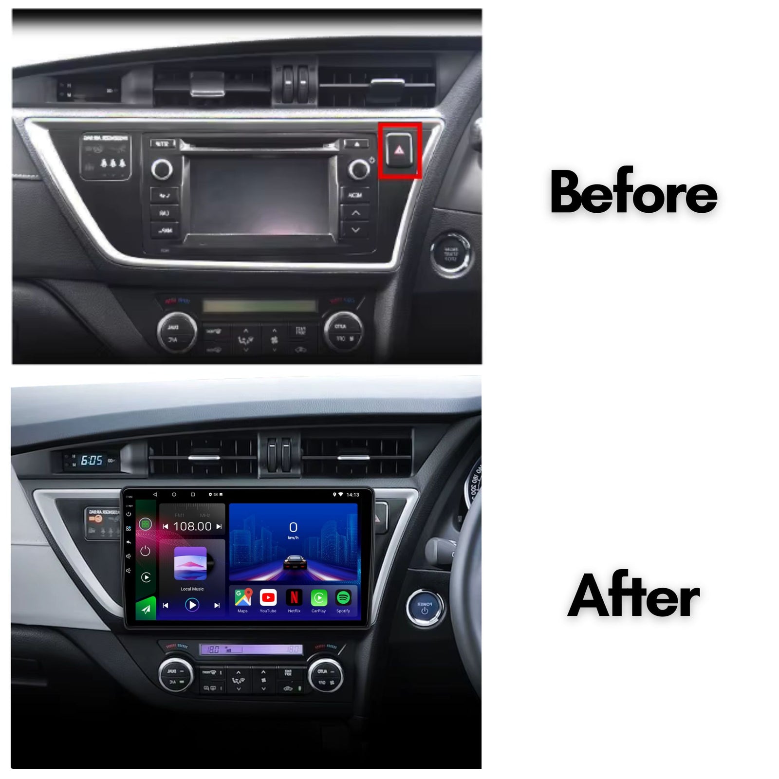 Toyota | Corolla 13-16 | Auris 12-16 | Android 14 | Car Stereo | Head Unit | RHD - Pluscenter
