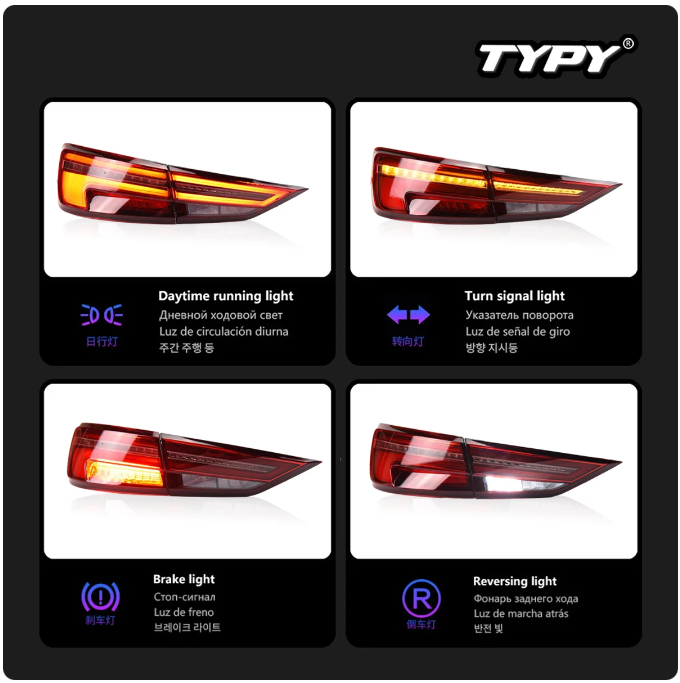 Audi | A3 S3 RS3 | 2013-2019 | Car Lights LED Rear Tail Lights Sequential Turn Signal - Pluscenter