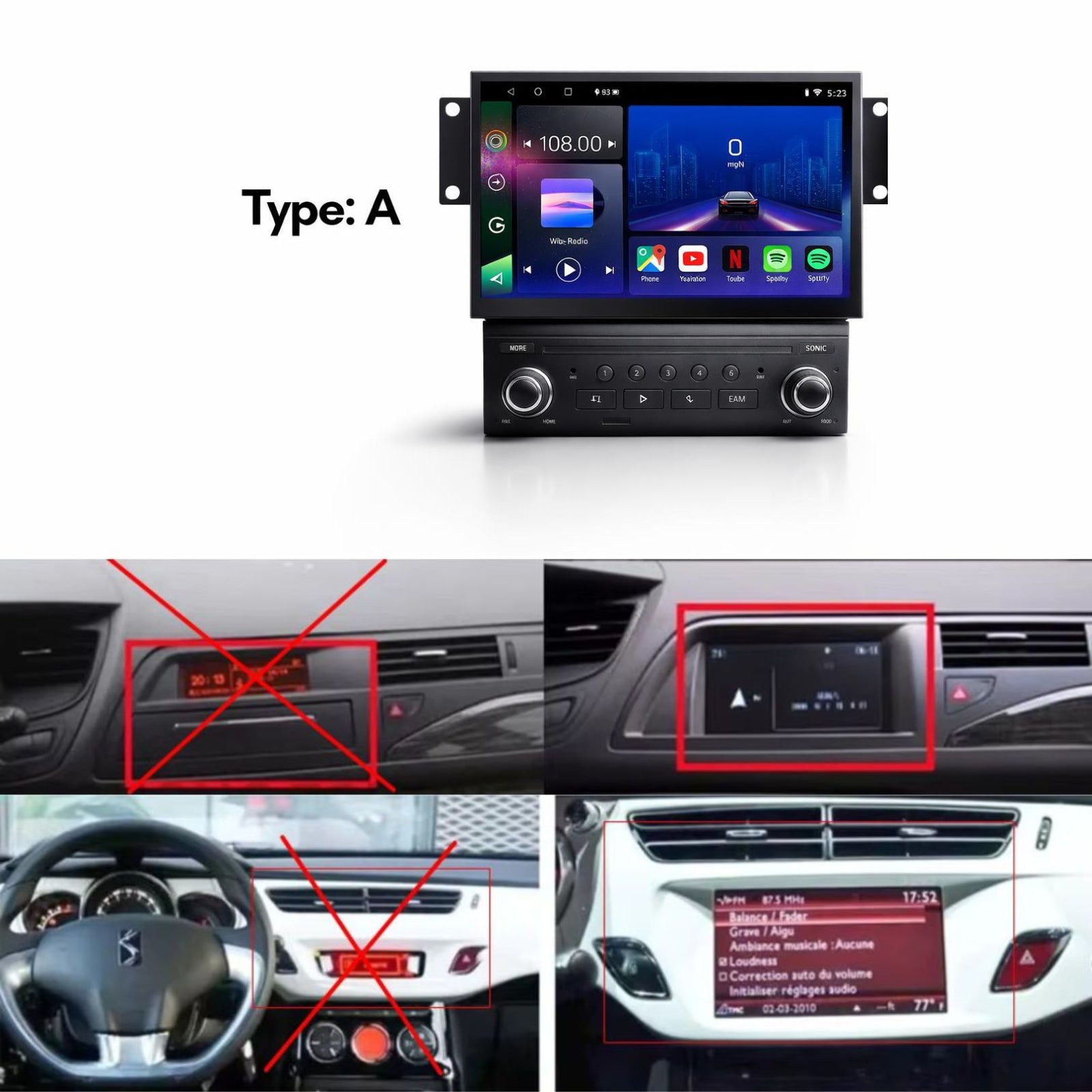 Citroen | C3 DS3 C5 | 2009-2017 | Android 14 | Car Stereo | Head Unit - Pluscenter