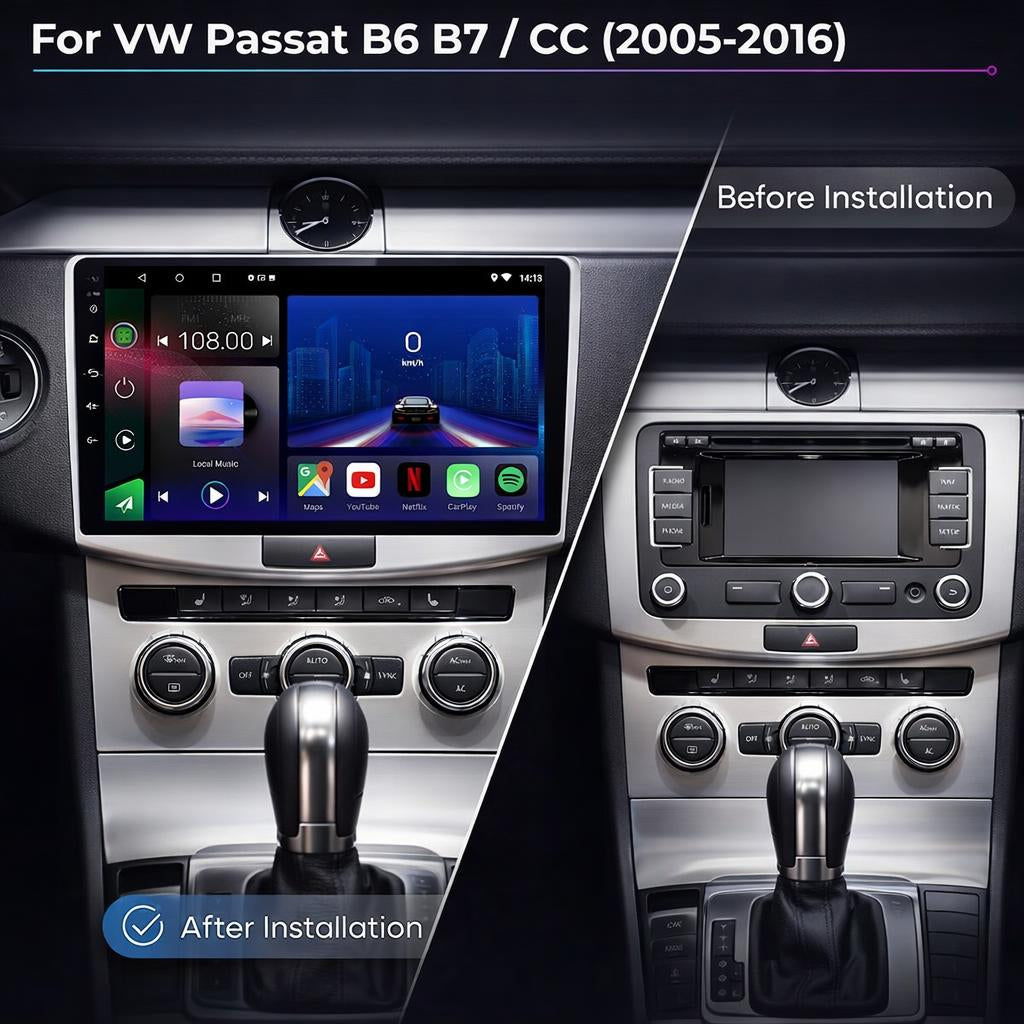 Volkswagen | Passat B6 B7 CC | 2005-2016 | Android 14 | Car Stereo | Head Unit - Pluscenter