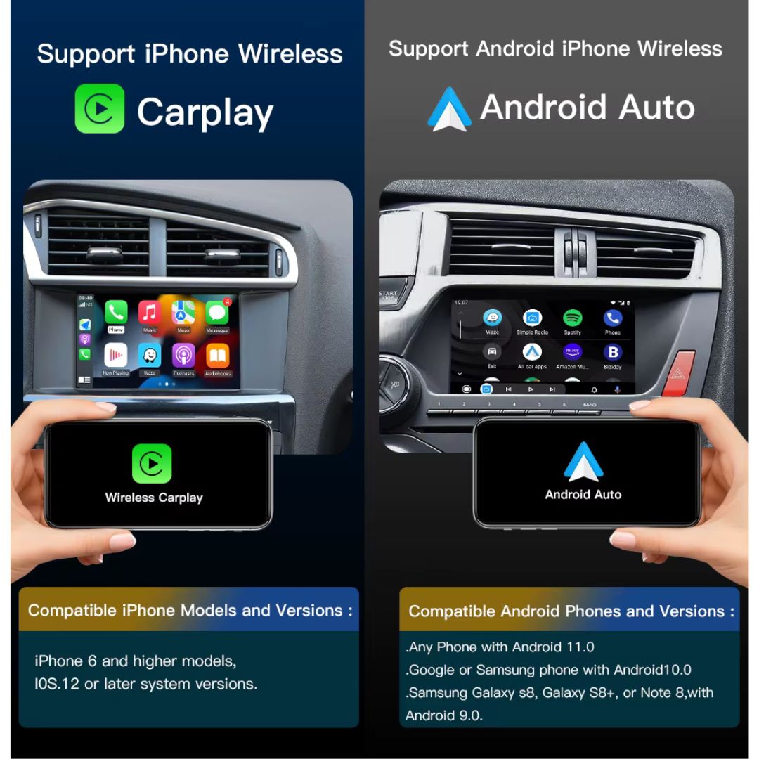 For DS Citroen Peugeot Wireless Apple CarPlay Retrofit Android Auto SMEG&MRN - Pluscenter