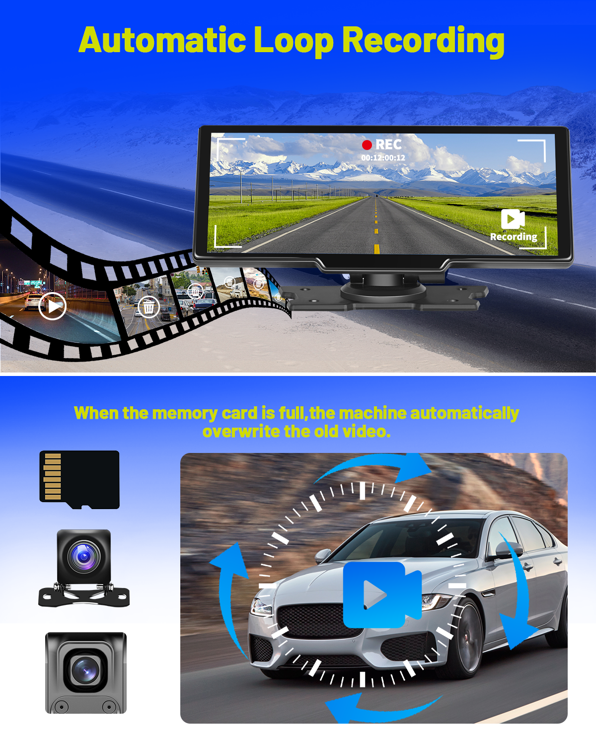 Smart Player | 10.26 Display | CarPlay Android Auto | Car Stereo  | Rear Camera Monitor | Dash Cam DVR | FM Radio - Pluscenter