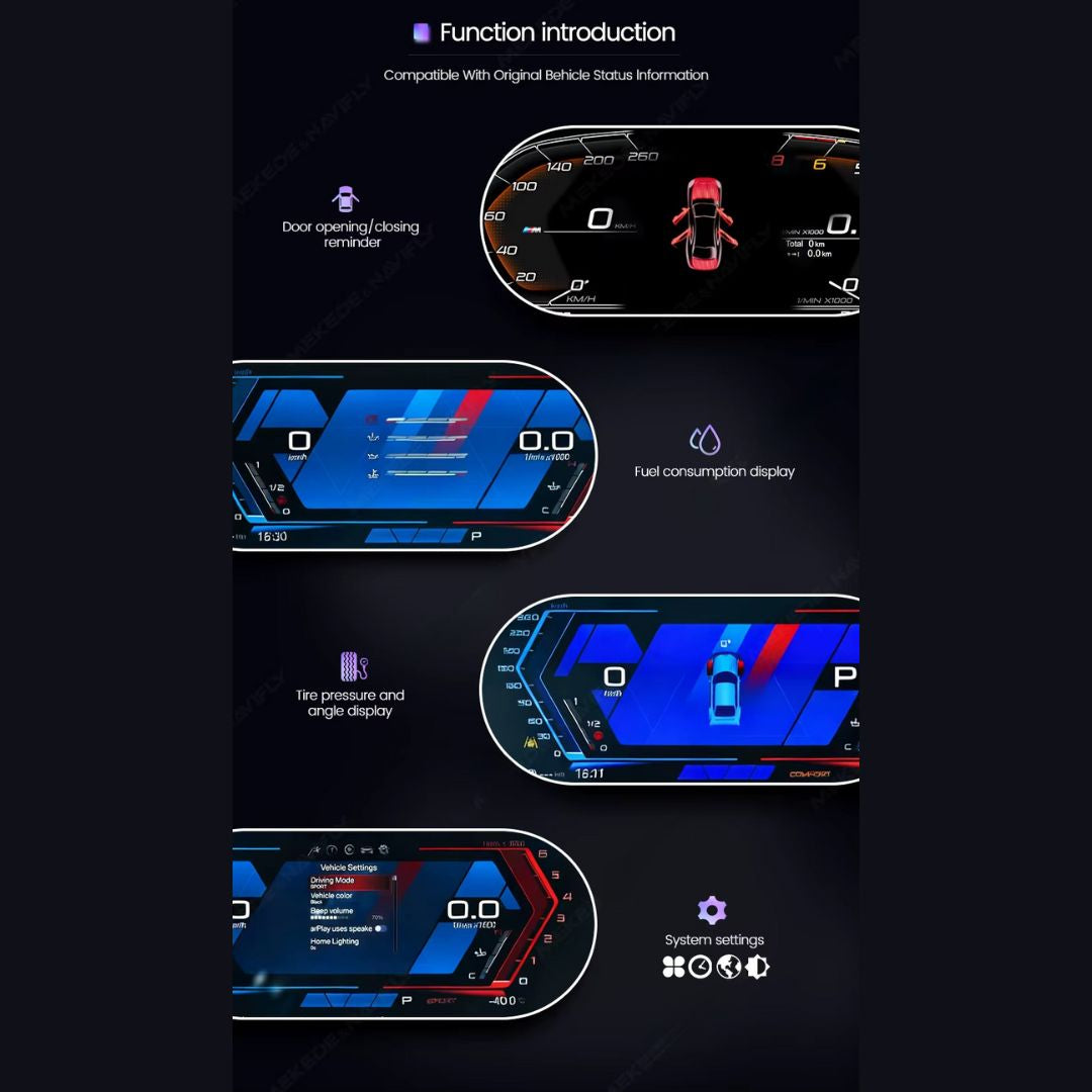 BMW 1 Series E81 / E82 / E87 / E88 11″ Digital Instrument Cluster – LCD Dashboard with CarPlay - Pluscenter