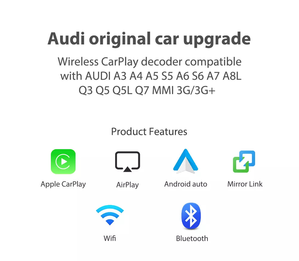 Wireless Apple CarPlay for Audi Android Auto Decoder Box 3G MMI 2G MMI MIB MIB2 - Pluscenter