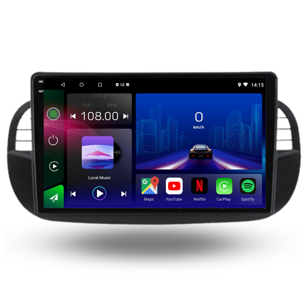 7 Carplay Autoradio Stereo Android 10.0 Per FIAT 500 2007-2015 GPS NAVI  WIFI BT